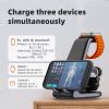 1. the three-in-one wireless charger can charge apple/samsung/hu